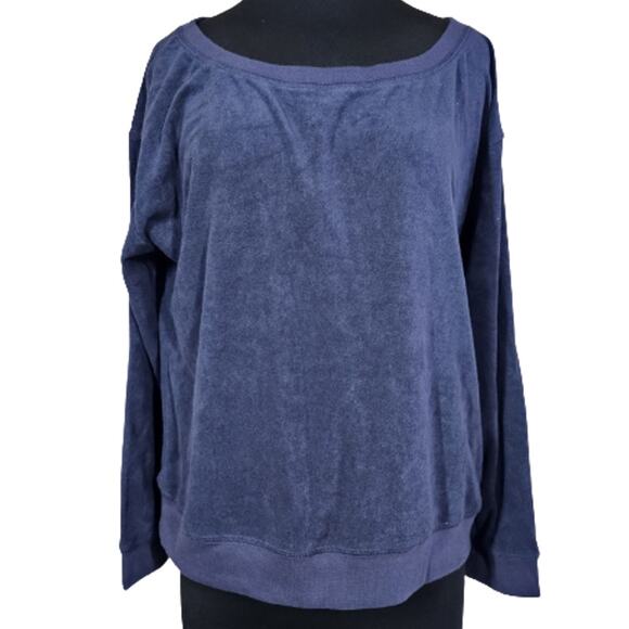 Juicy Couture Navy Blue Crewneck Terry Shirt Size XL - Picture 1 of 4